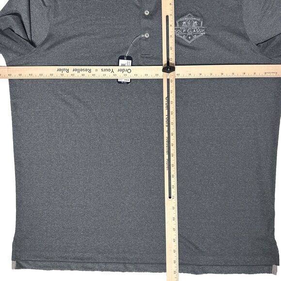 NWT $98 Johnnie-O Dark Gray Heather Golf Polo Shirt Club Logo Men's Size XL (A5) - Picture 10 of 12